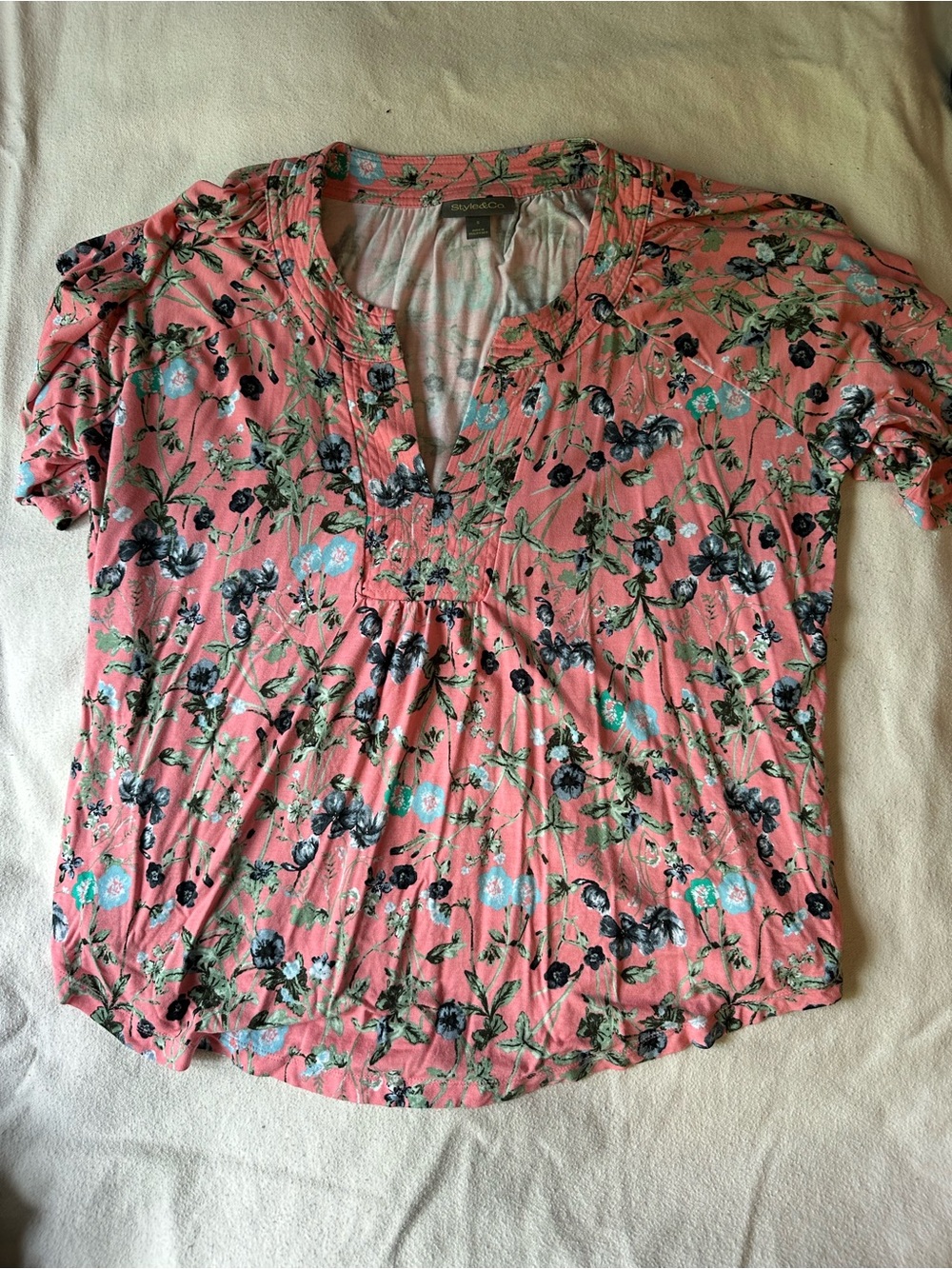 Women’s Style&Co Pink Floral Casual Top